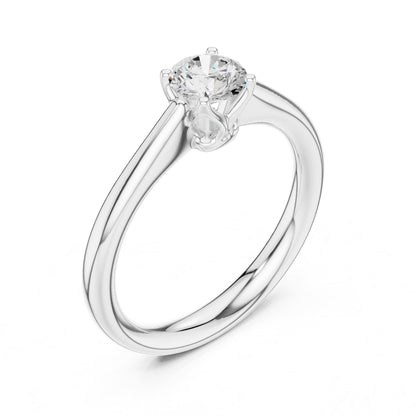 Round Solitaire Lab Grown Diamond Engagement Ring