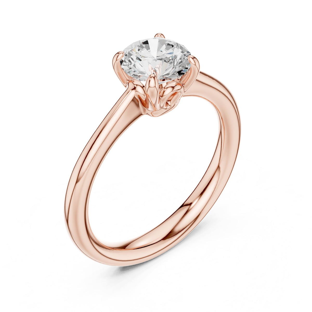Round Solitaire Lab Grown Diamond Engagement Ring