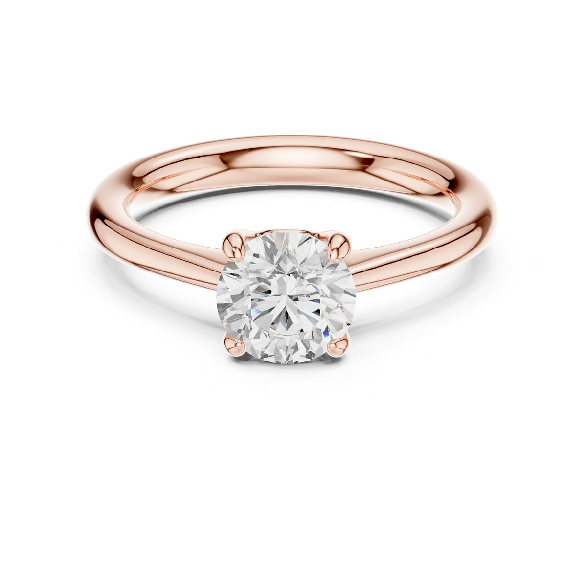Round Solitaire Lab Grown Diamond Engagement Ring