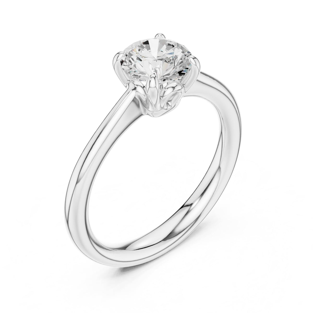 Round Solitaire Lab Grown Diamond Engagement Ring