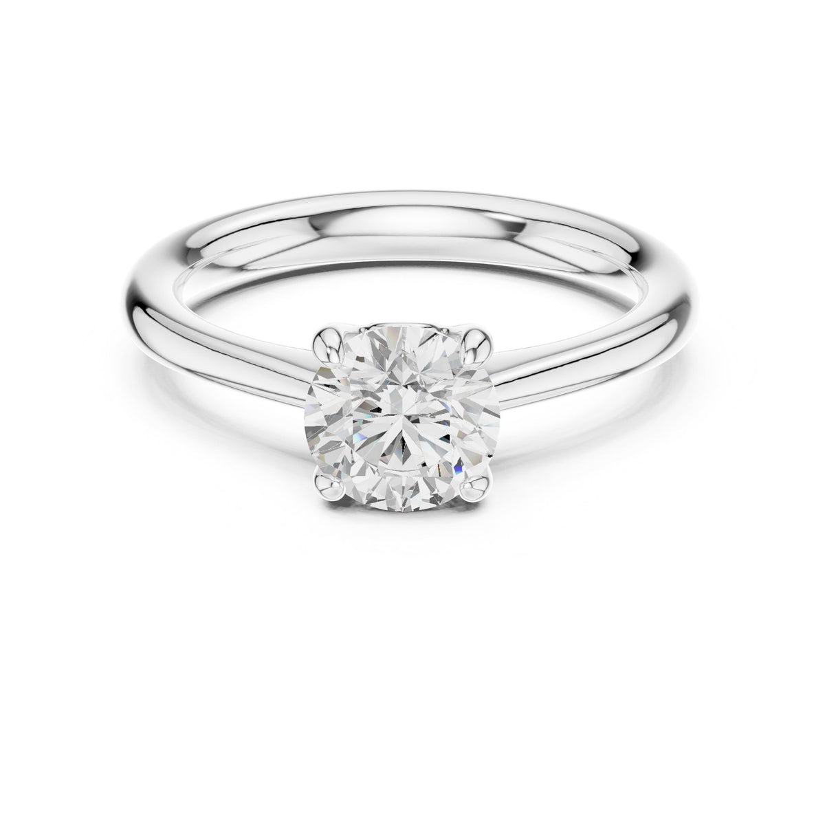 Round Solitaire Lab Grown Diamond Engagement Ring