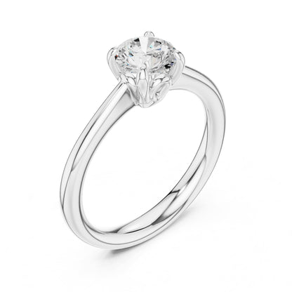 Round Solitaire Lab Grown Diamond Engagement Ring