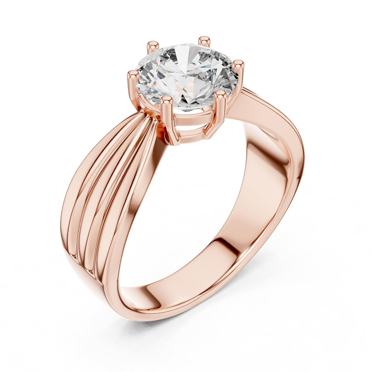 Round Solitaire Lab Grown Diamond Engagement Ring