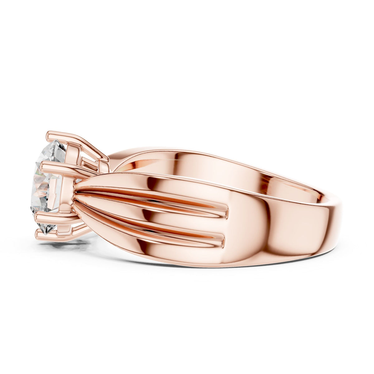 Round Solitaire Lab Grown Diamond Engagement Ring
