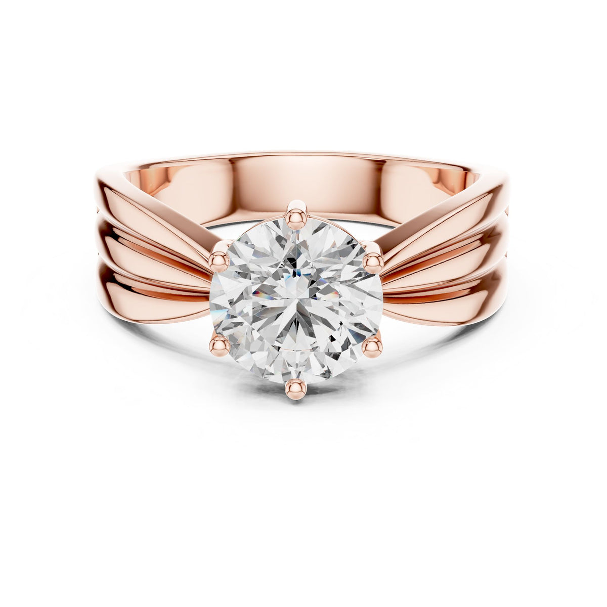 Round Solitaire Lab Grown Diamond Engagement Ring