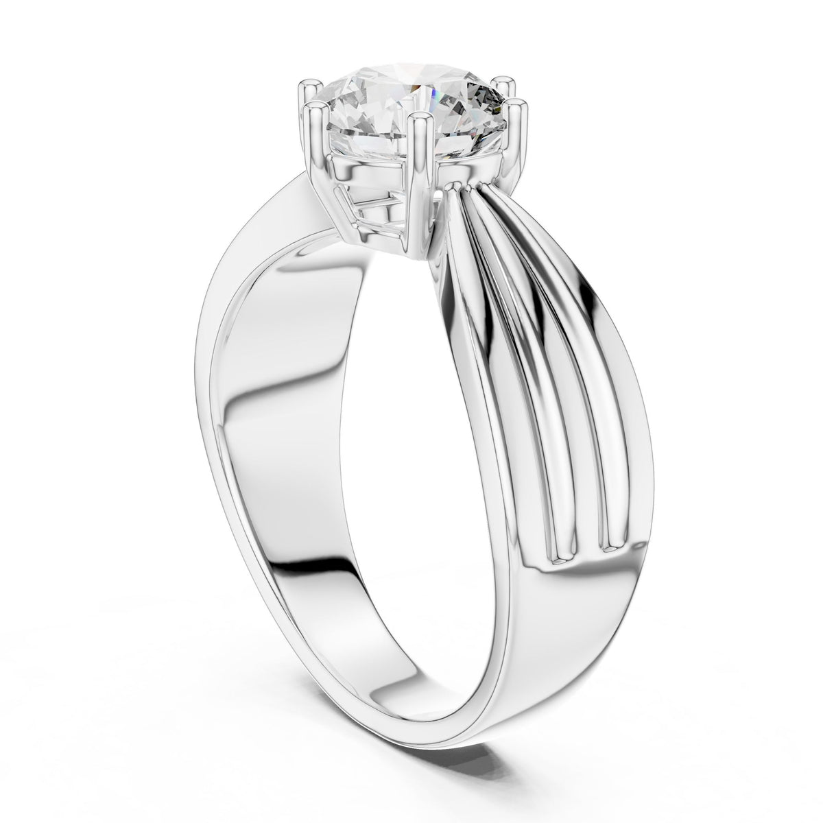 Round Solitaire Lab Grown Diamond Engagement Ring
