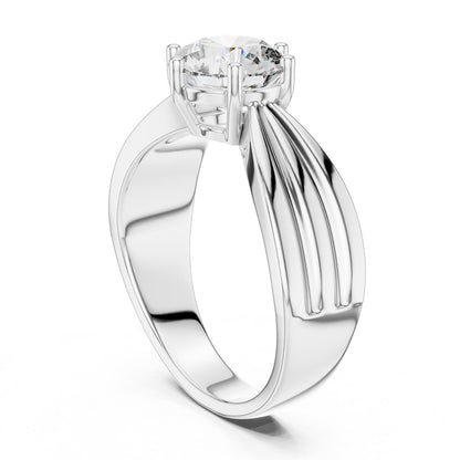 Round Solitaire Lab Grown Diamond Engagement Ring