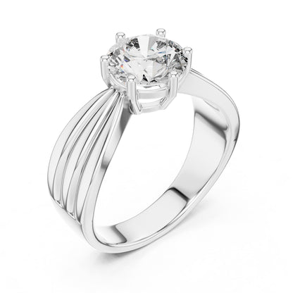 Round Solitaire Lab Grown Diamond Engagement Ring