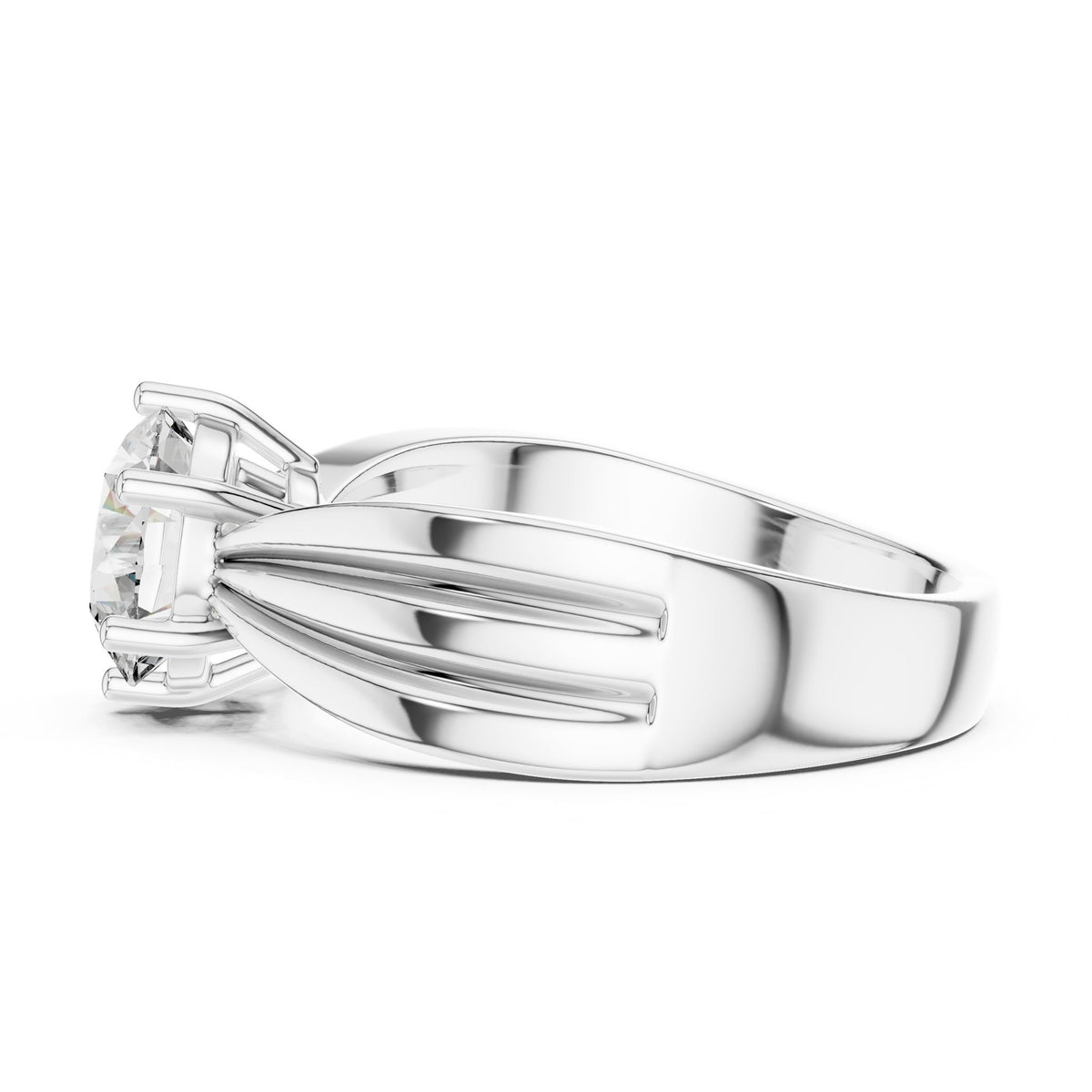 Round Solitaire Lab Grown Diamond Engagement Ring