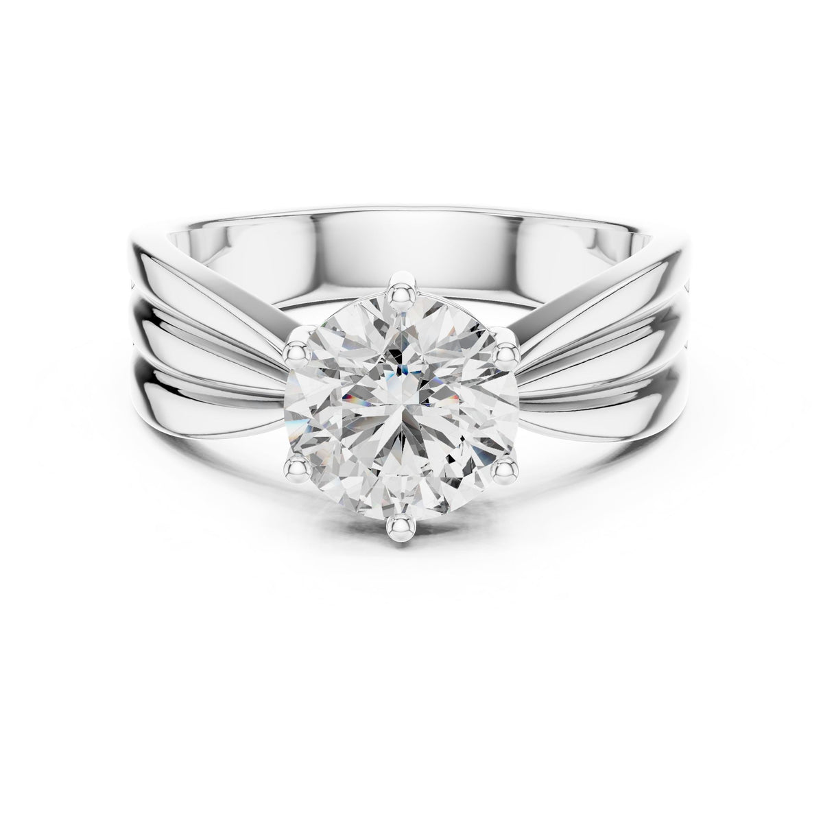 Round Solitaire Lab Grown Diamond Engagement Ring