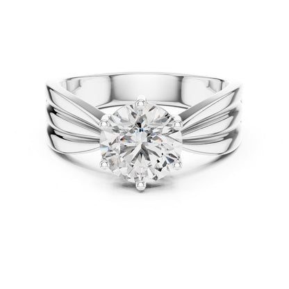 Round Solitaire Lab Grown Diamond Engagement Ring