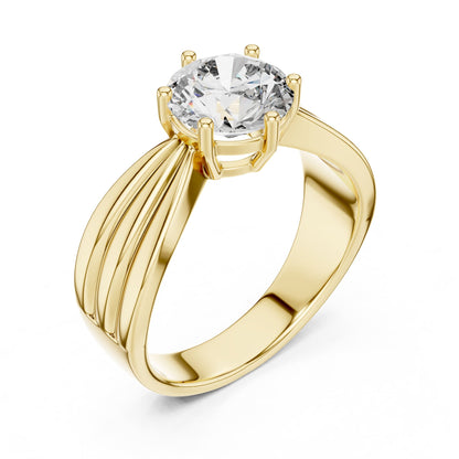 Round Solitaire Lab Grown Diamond Engagement Ring