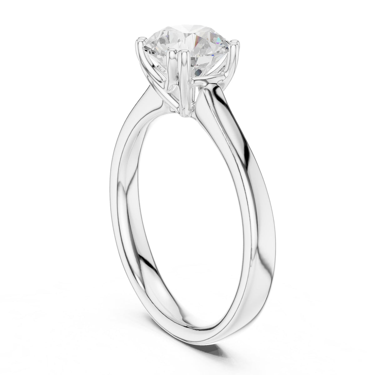 Round Solitaire Lab Grown Diamond Engagement Ring
