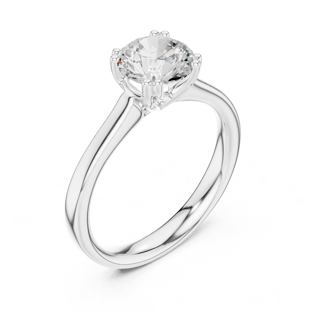 Round Solitaire Lab Grown Diamond Engagement Ring