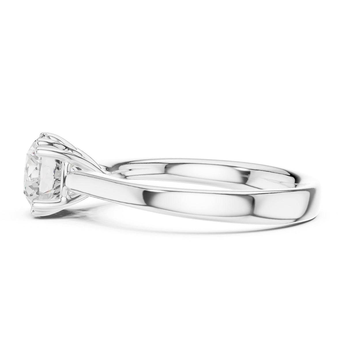 Round Solitaire Lab Grown Diamond Engagement Ring