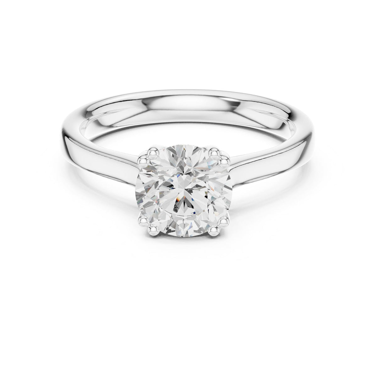 Round Solitaire Lab Grown Diamond Engagement Ring