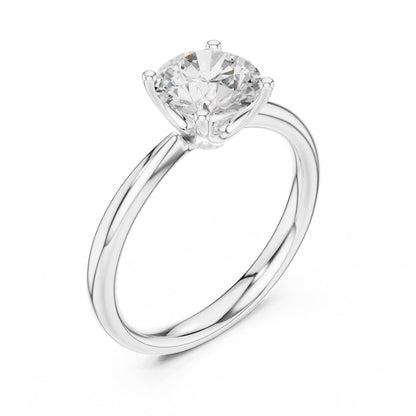 Round Solitaire Lab Grown Diamond Engagement Ring
