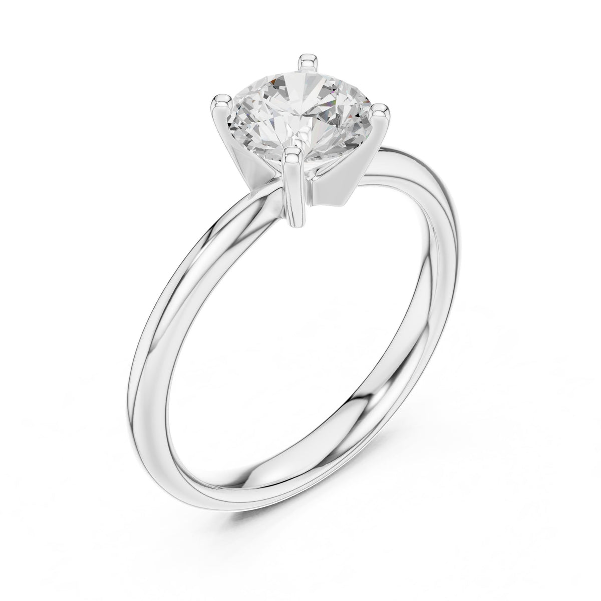 Round Solitaire Lab Grown Diamond Engagement Ring