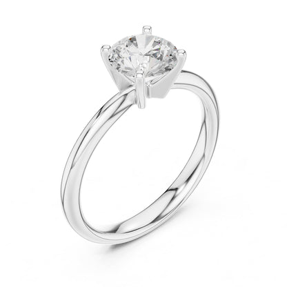 Round Solitaire Lab Grown Diamond Engagement Ring