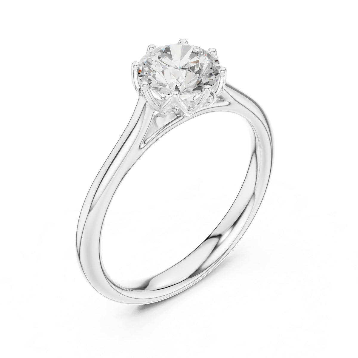 Round Solitaire Lab Grown Diamond Engagement Ring
