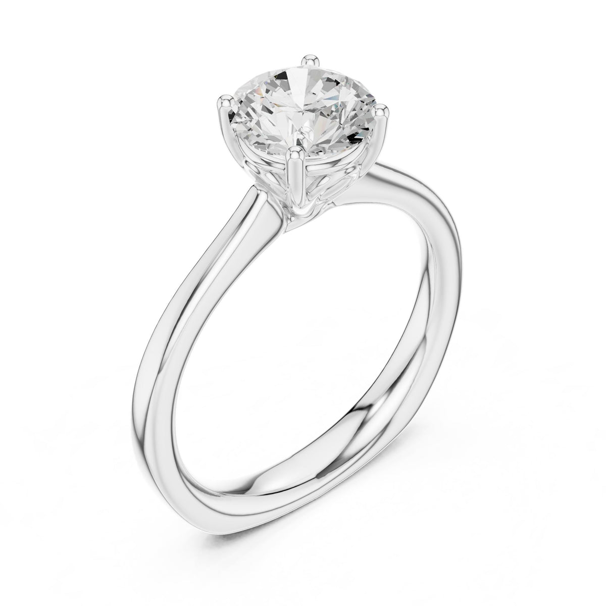 Round Solitaire Lab Grown Diamond Engagement Ring