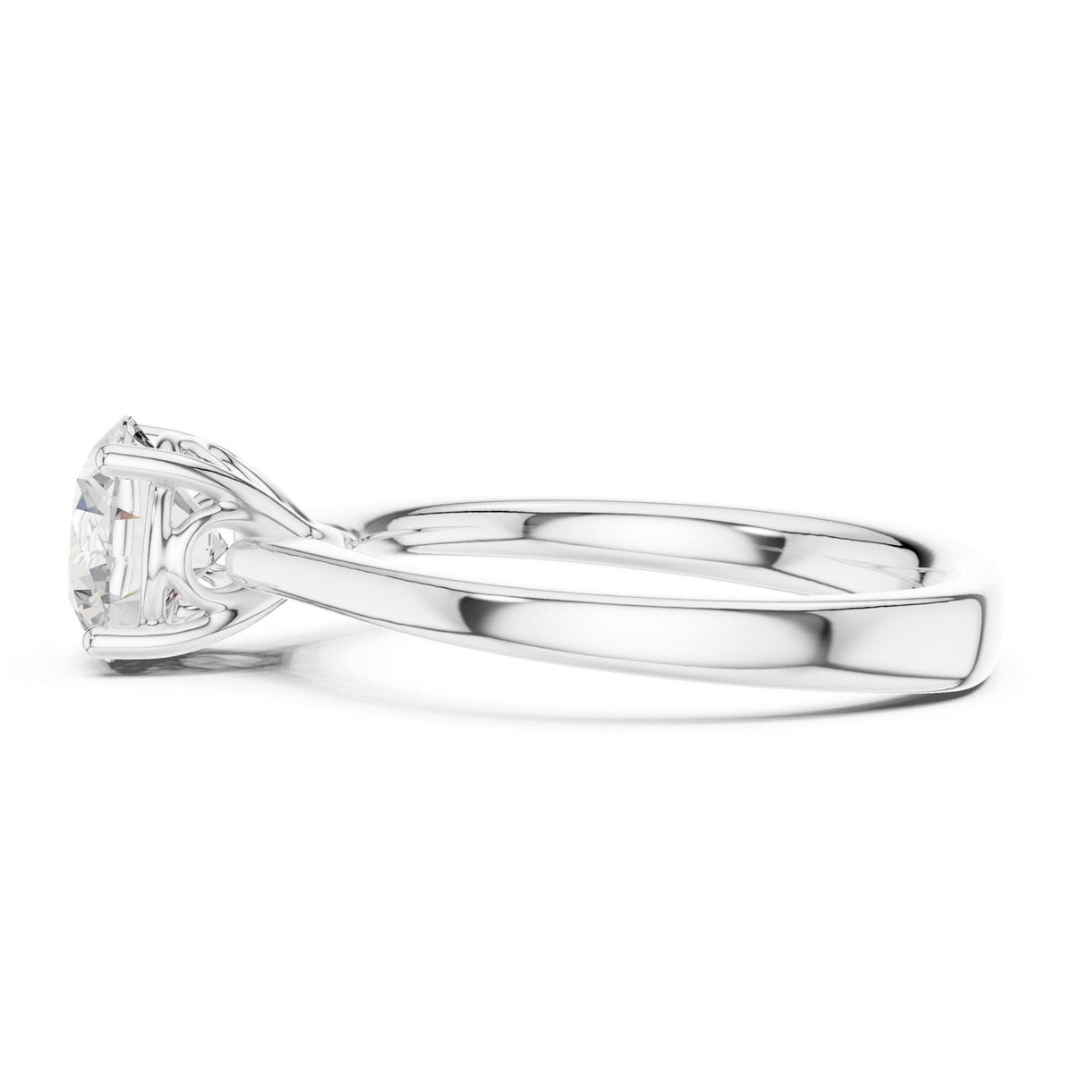 Round Solitaire Lab Grown Diamond Engagement Ring