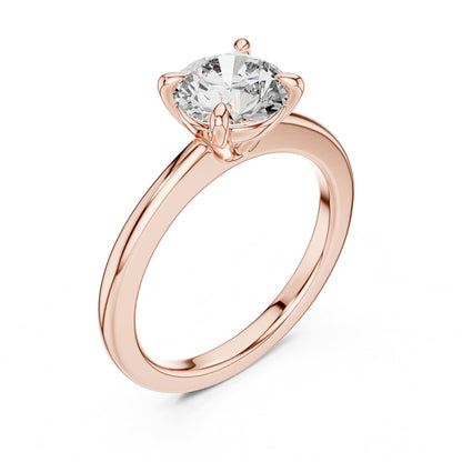 Round Solitaire Lab Grown Diamond Engagement Ring