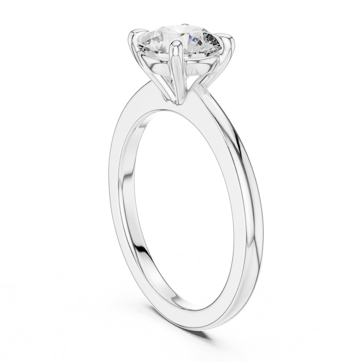 Round Solitaire Lab Grown Diamond Engagement Ring