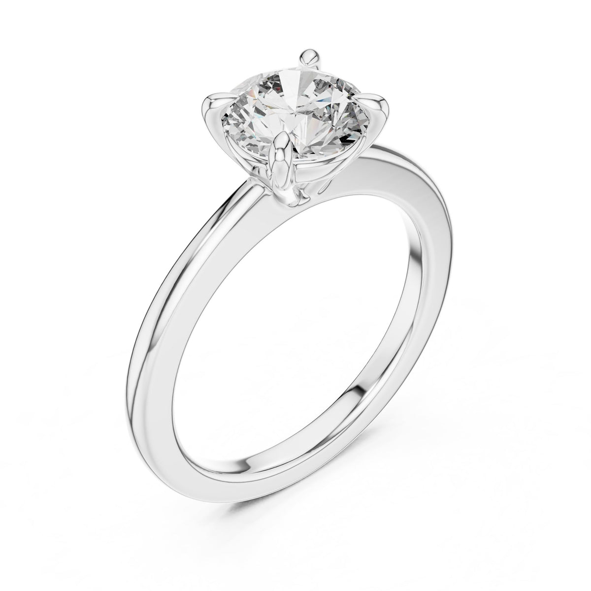 Round Solitaire Lab Grown Diamond Engagement Ring
