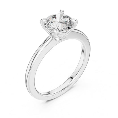 Round Solitaire Lab Grown Diamond Engagement Ring