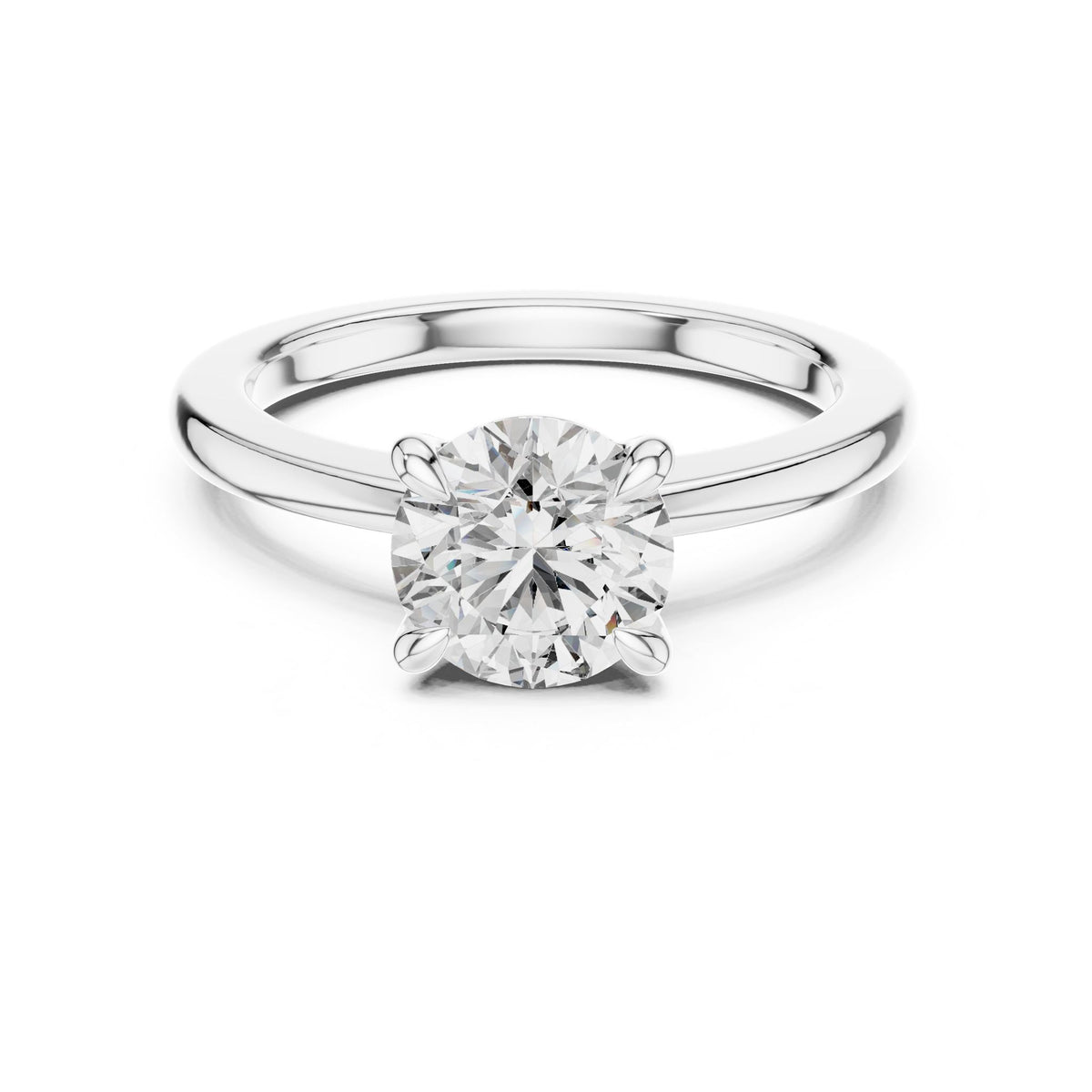 Round Solitaire Lab Grown Diamond Engagement Ring