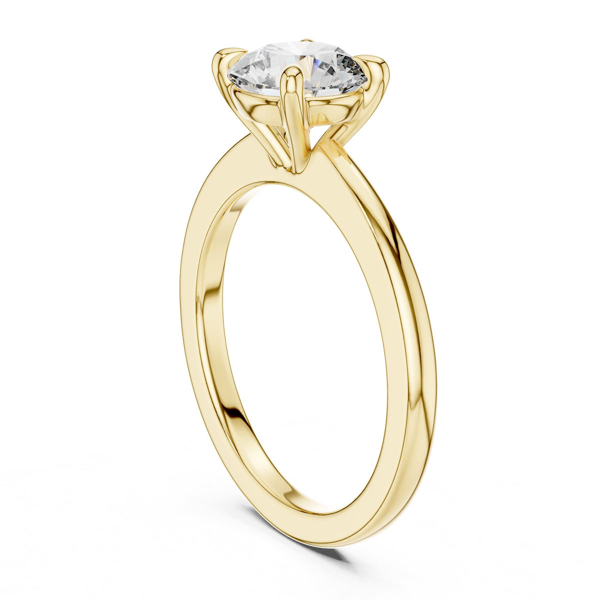 Round Solitaire Lab Grown Diamond Engagement Ring