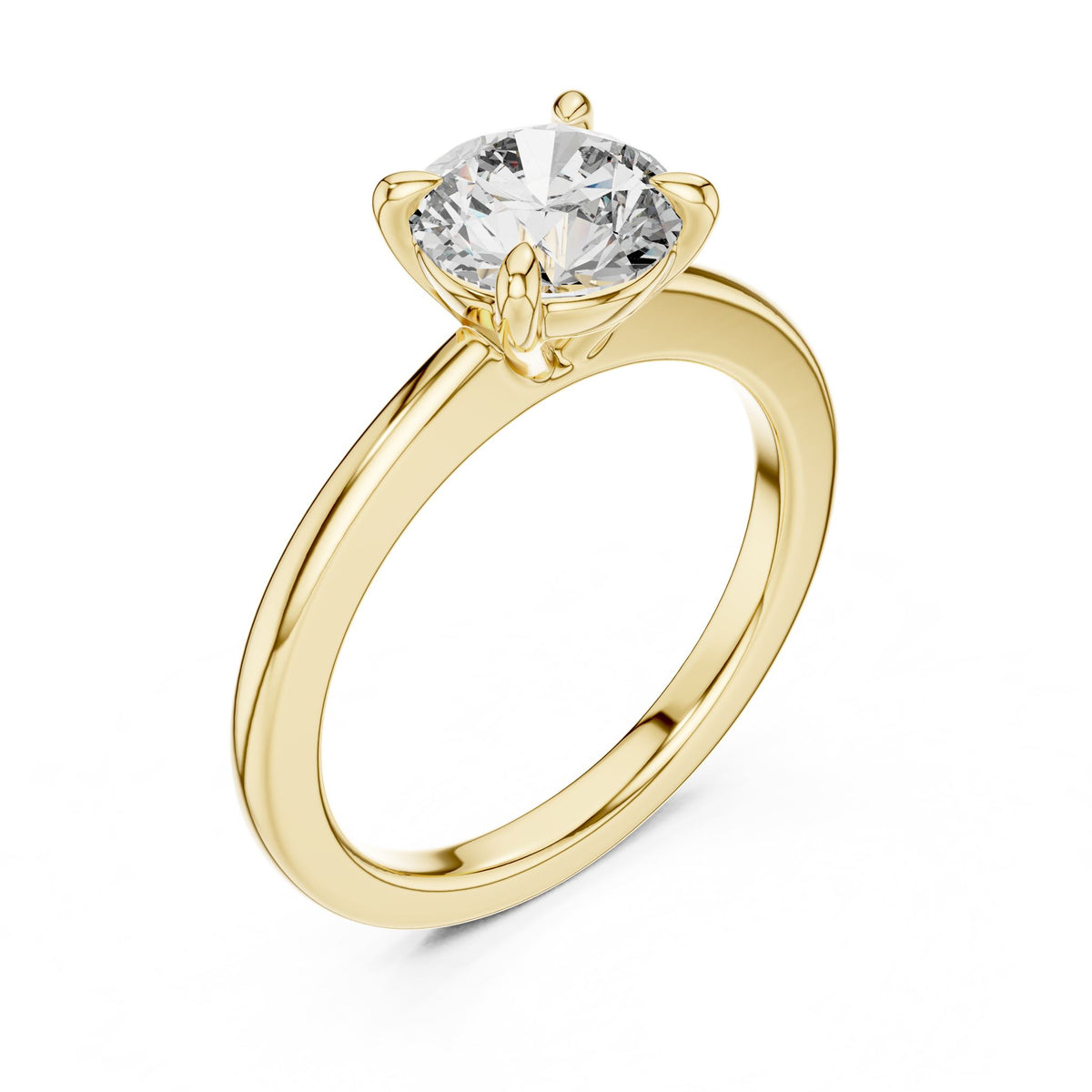 Round Solitaire Lab Grown Diamond Engagement Ring