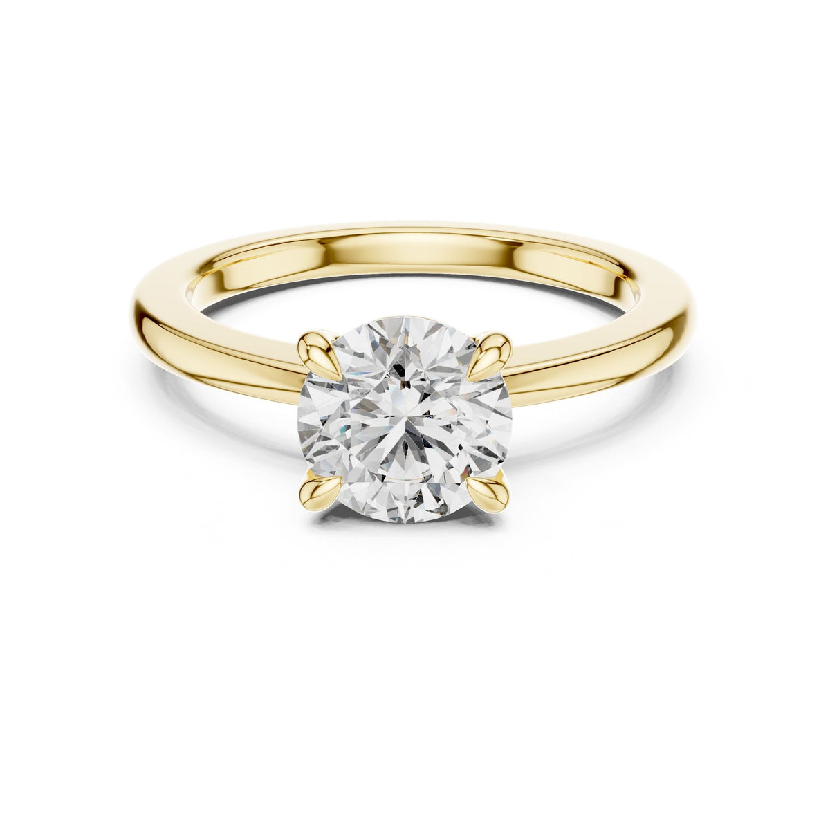 Round Solitaire Lab Grown Diamond Engagement Ring
