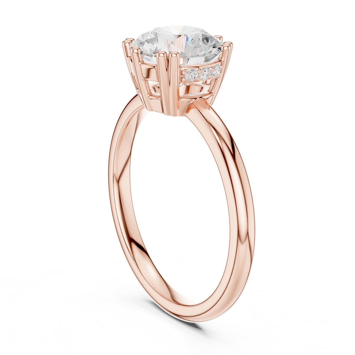 Round Solitaire Lab Grown Diamond Engagement Ring