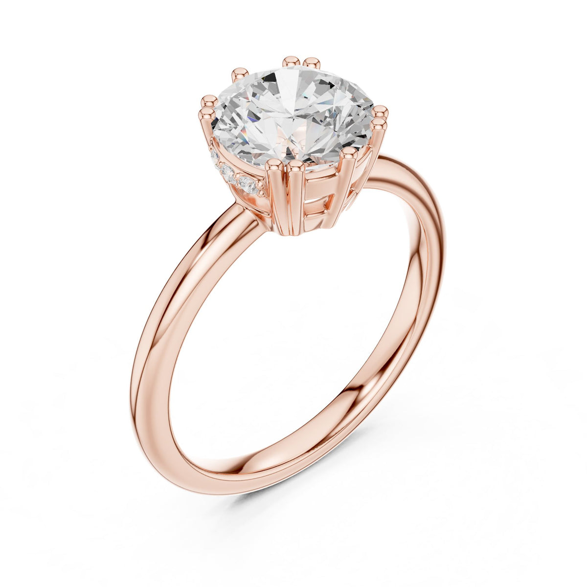 Round Solitaire Lab Grown Diamond Engagement Ring