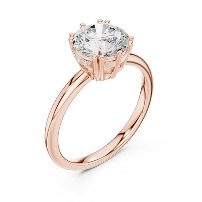 Round Solitaire Lab Grown Diamond Engagement Ring