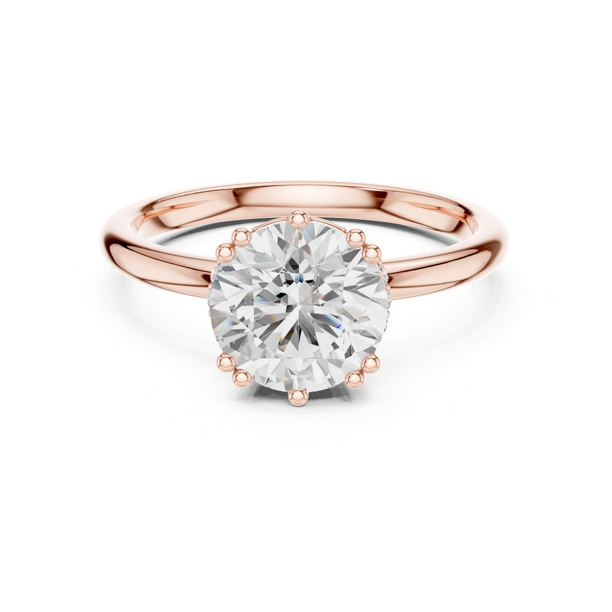 Round Solitaire Lab Grown Diamond Engagement Ring