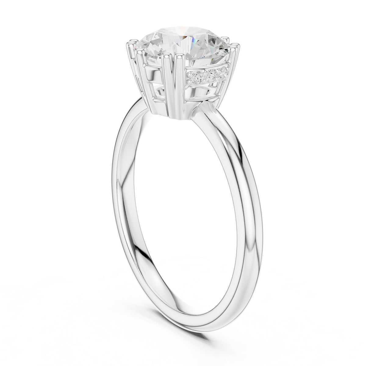 Round Solitaire Lab Grown Diamond Engagement Ring