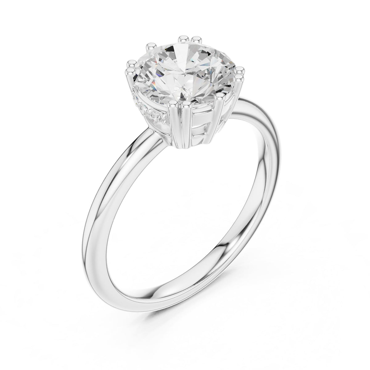Round Solitaire Lab Grown Diamond Engagement Ring