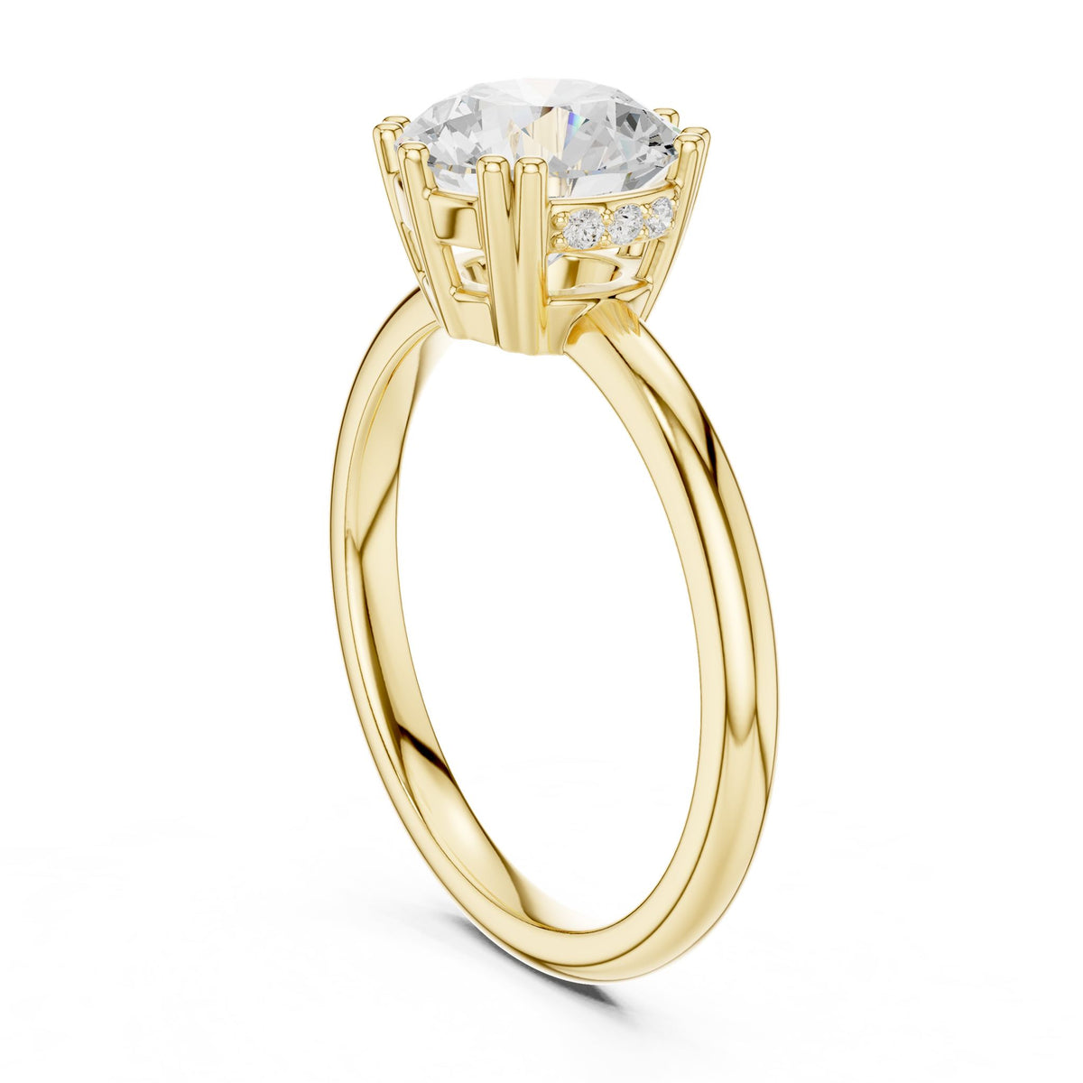 Round Solitaire Lab Grown Diamond Engagement Ring