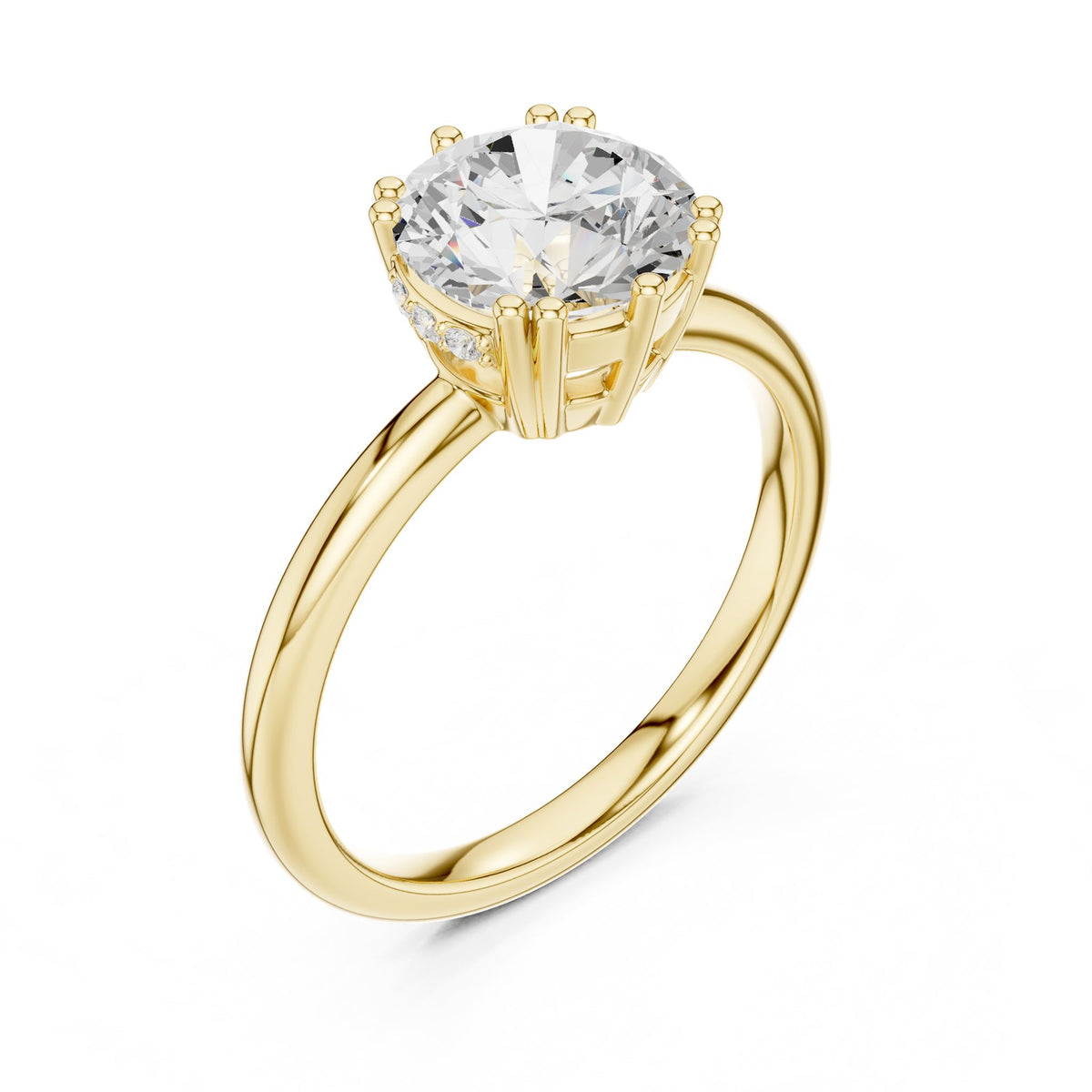 Round Solitaire Lab Grown Diamond Engagement Ring