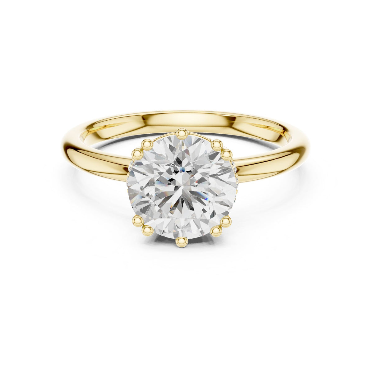 Round Solitaire Lab Grown Diamond Engagement Ring