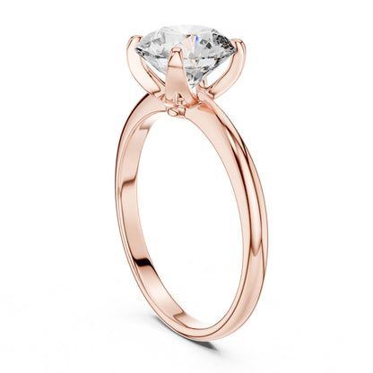 Round Solitaire Lab Grown Diamond Engagement Ring