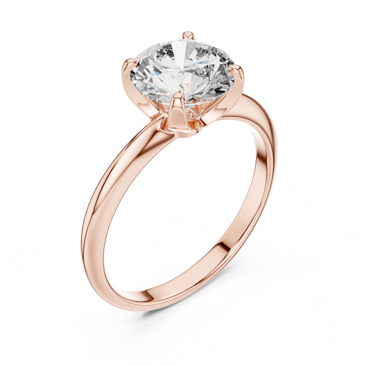 Round Solitaire Lab Grown Diamond Engagement Ring