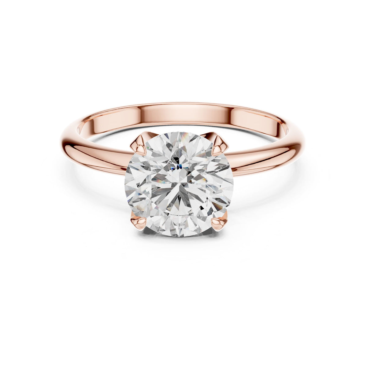 Round Solitaire Lab Grown Diamond Engagement Ring