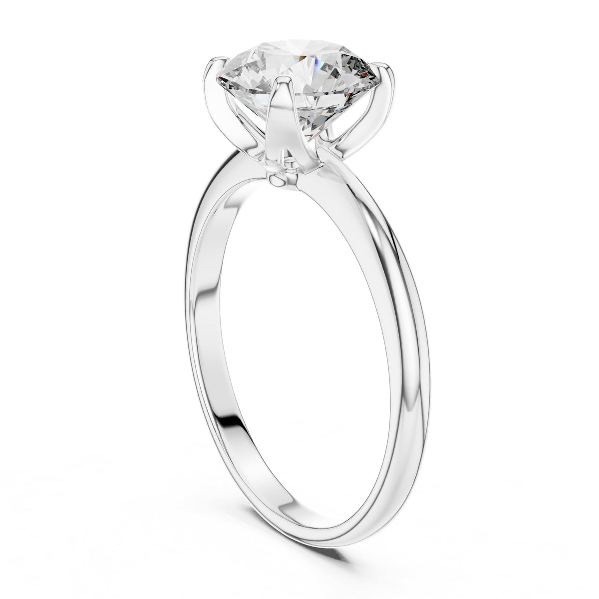 Round Solitaire Lab Grown Diamond Engagement Ring