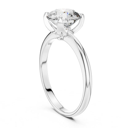 Round Solitaire Lab Grown Diamond Engagement Ring