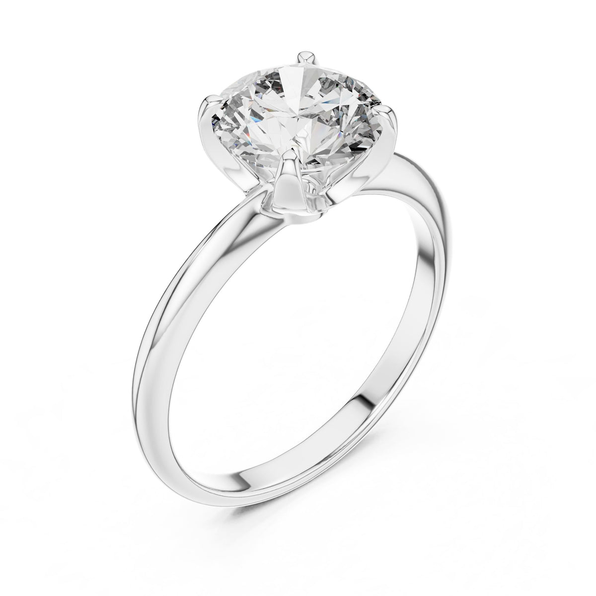 Round Solitaire Lab Grown Diamond Engagement Ring