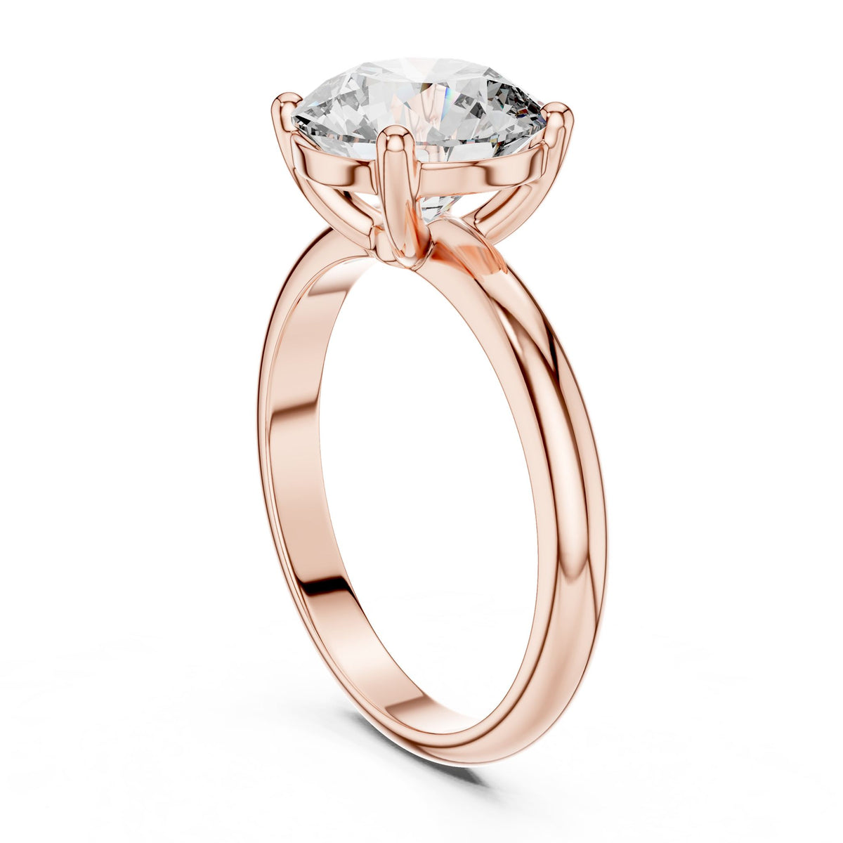 Round Solitaire Lab Grown Diamond Engagement Ring